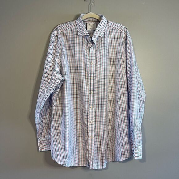 Charles Tyrwhitt Slim Fit Non-Iron Multi-Color Check Dress Shirt | SZ 46 - Picture 3 of 9